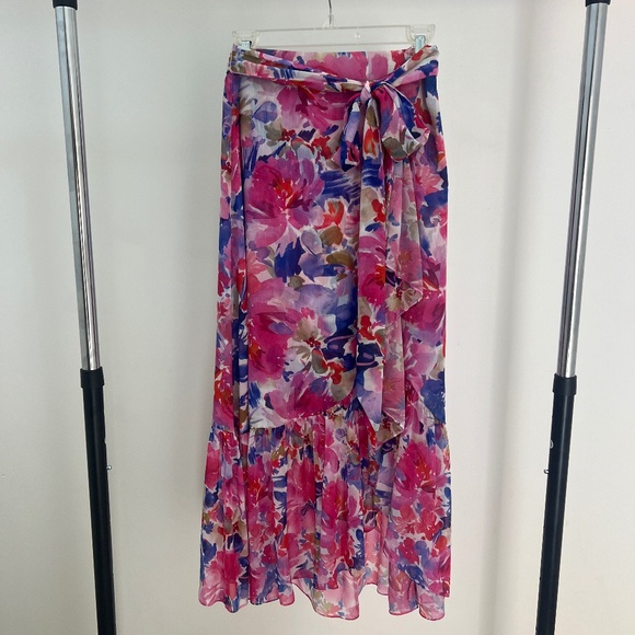MISA Los Angeles Floral Midi Faux Wrap Skirt Size Small New with Tags - Picture 1 of 4
